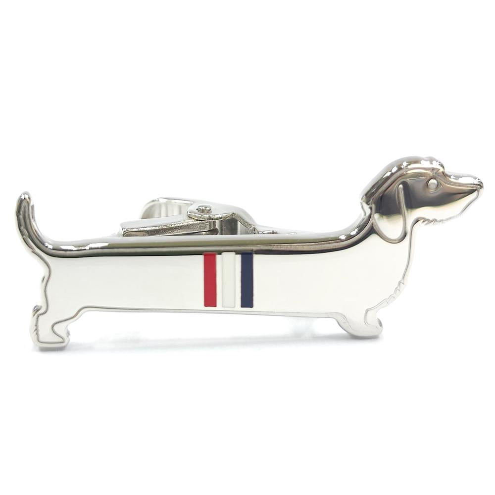 THOM BROWNE Silver Hector Limousine Tie Bar Tie Clip Three-Stripe