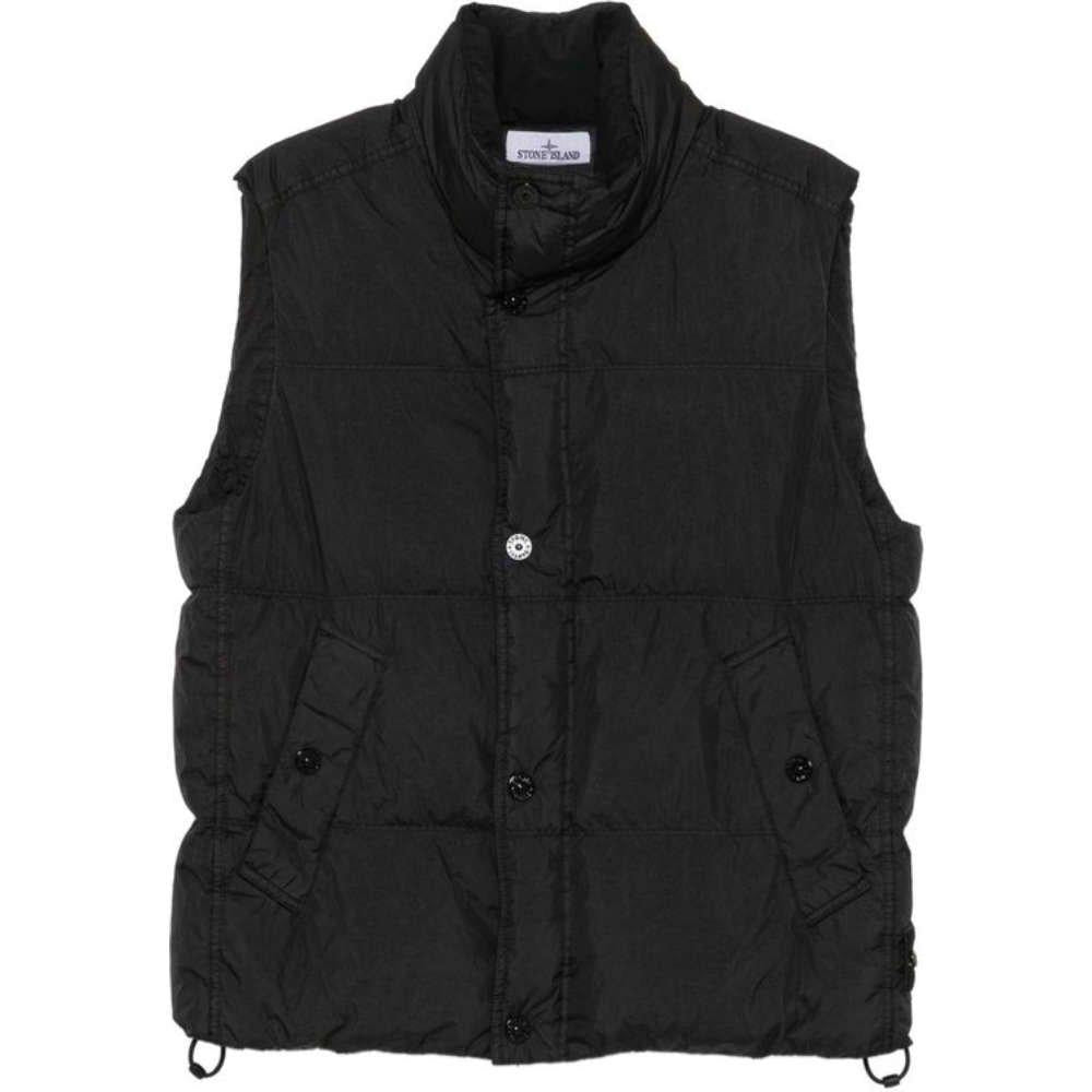 STONE ISLAND Crinkle Reps NY Black Down Puffer Vest