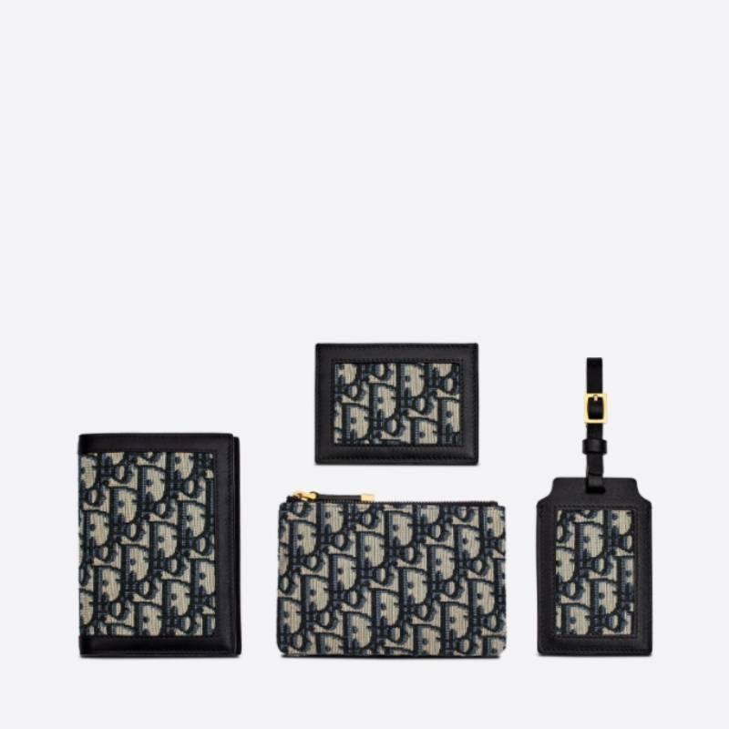 DIOR Oblique Canvas Travel Kit Suede Clutch Bag Pouch