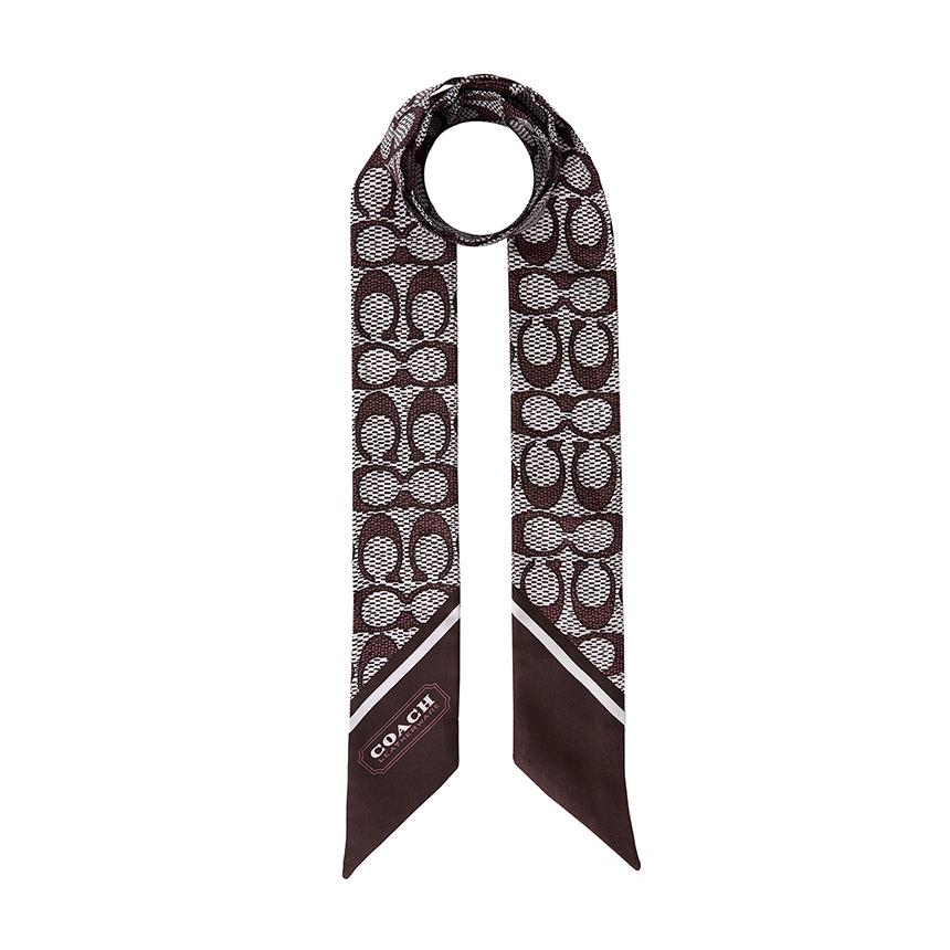 Coach Signature Skinny Silk Scarf C2783 YED