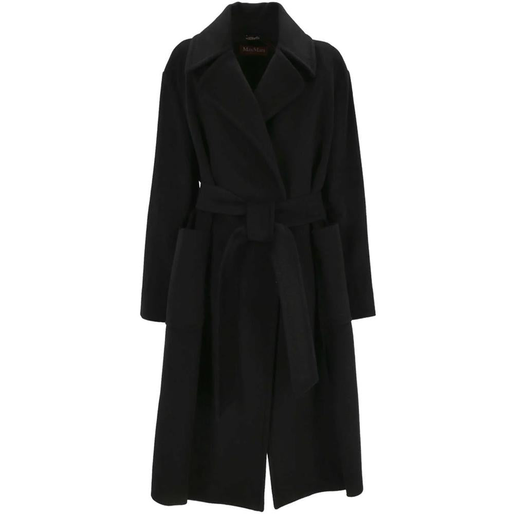 Max Mara Belted Wool Coat Black 2360161439 013
