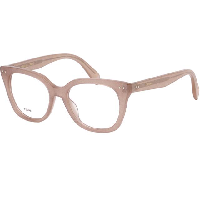 CELINE Pink Pearl Cat-Eye Square Acetate Eyeglass Frames CL50116I 074
