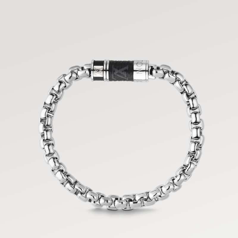 Louis Vuitton Monogram Chain Bracelet Silver-Tone Men's Jewelry