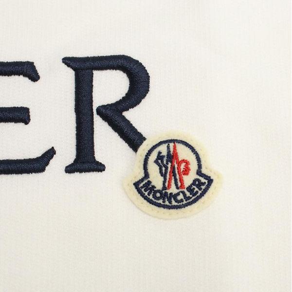 Moncler Lettering Logo Embroidered Hoodie Women White