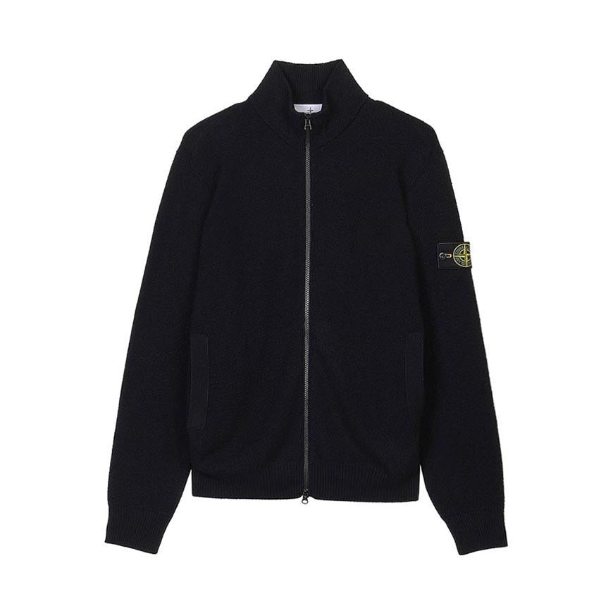 STONE ISLAND Men’s Stand Collar Knit Cardigan Black