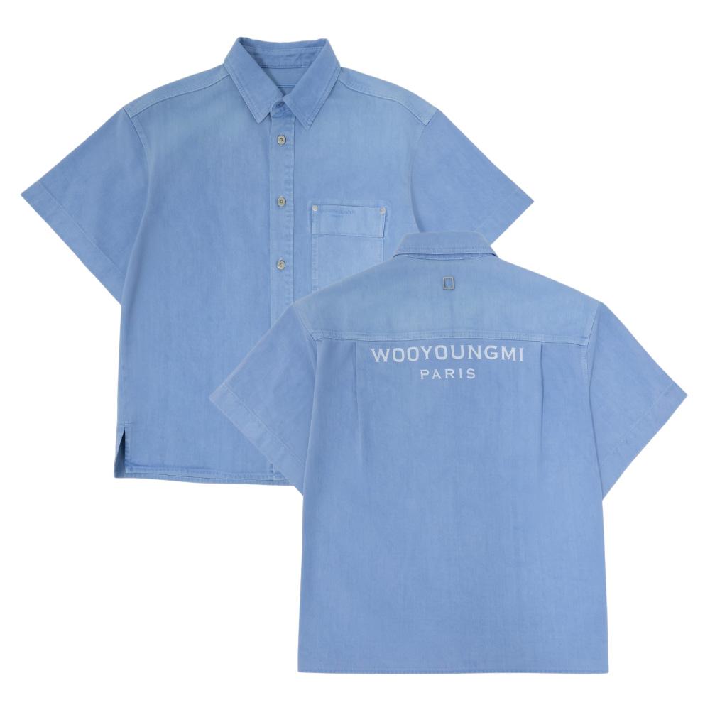 WOOYOUNGMI Back Logo Short Sleeve Shirt for Men