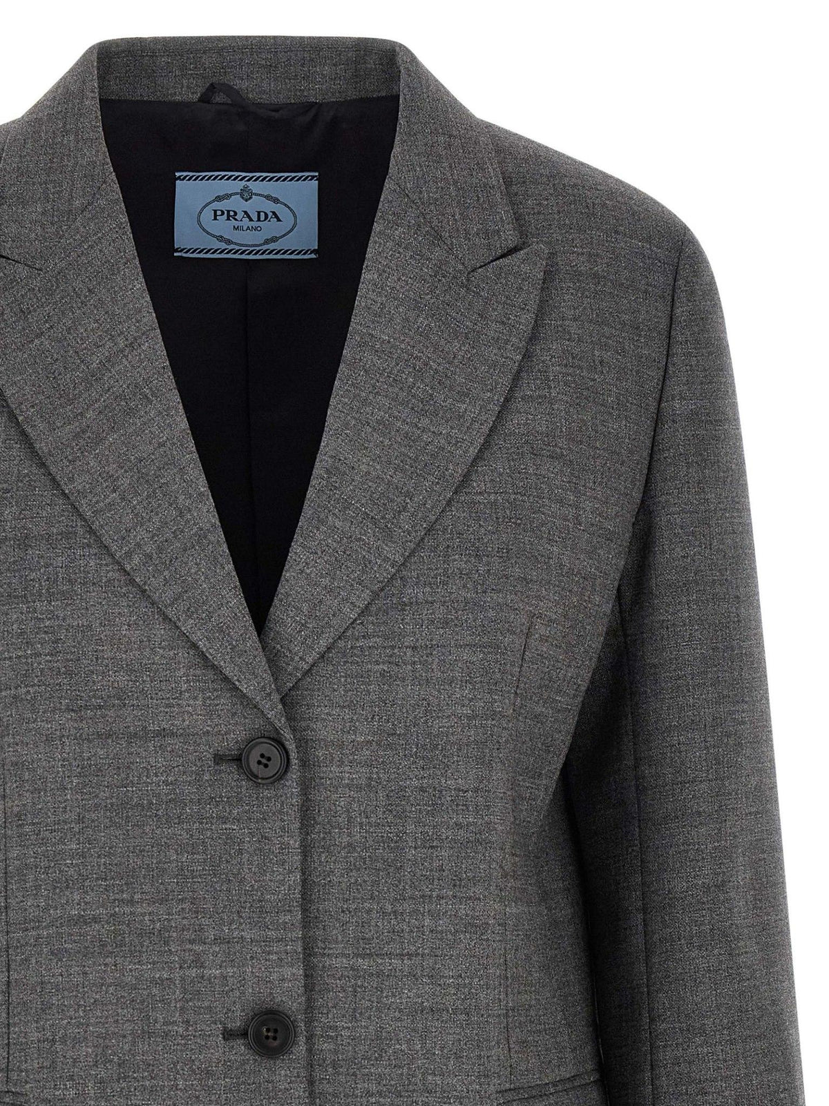 PRADA Black Wool Tailored Blazer Jacket