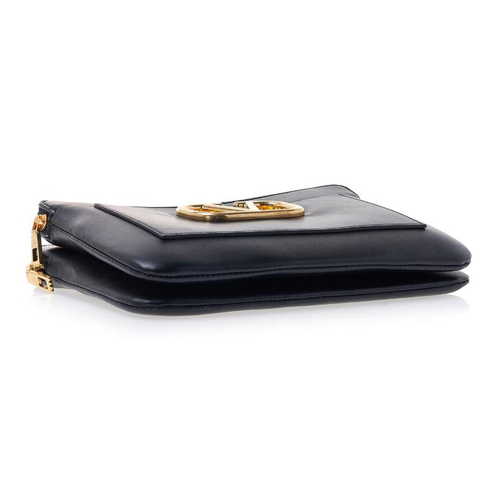 VALENTINO VLogo Leather Clutch Bag Black Women