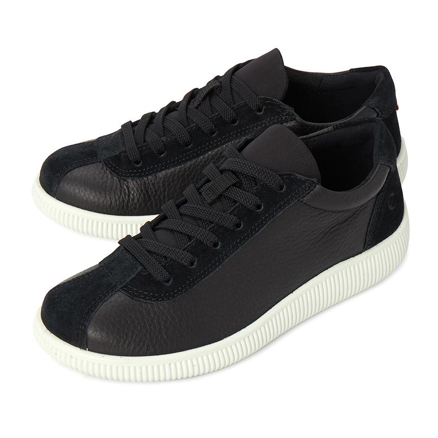 ecco Soft Zero Leather Low-Top Sneakers Women’s Black