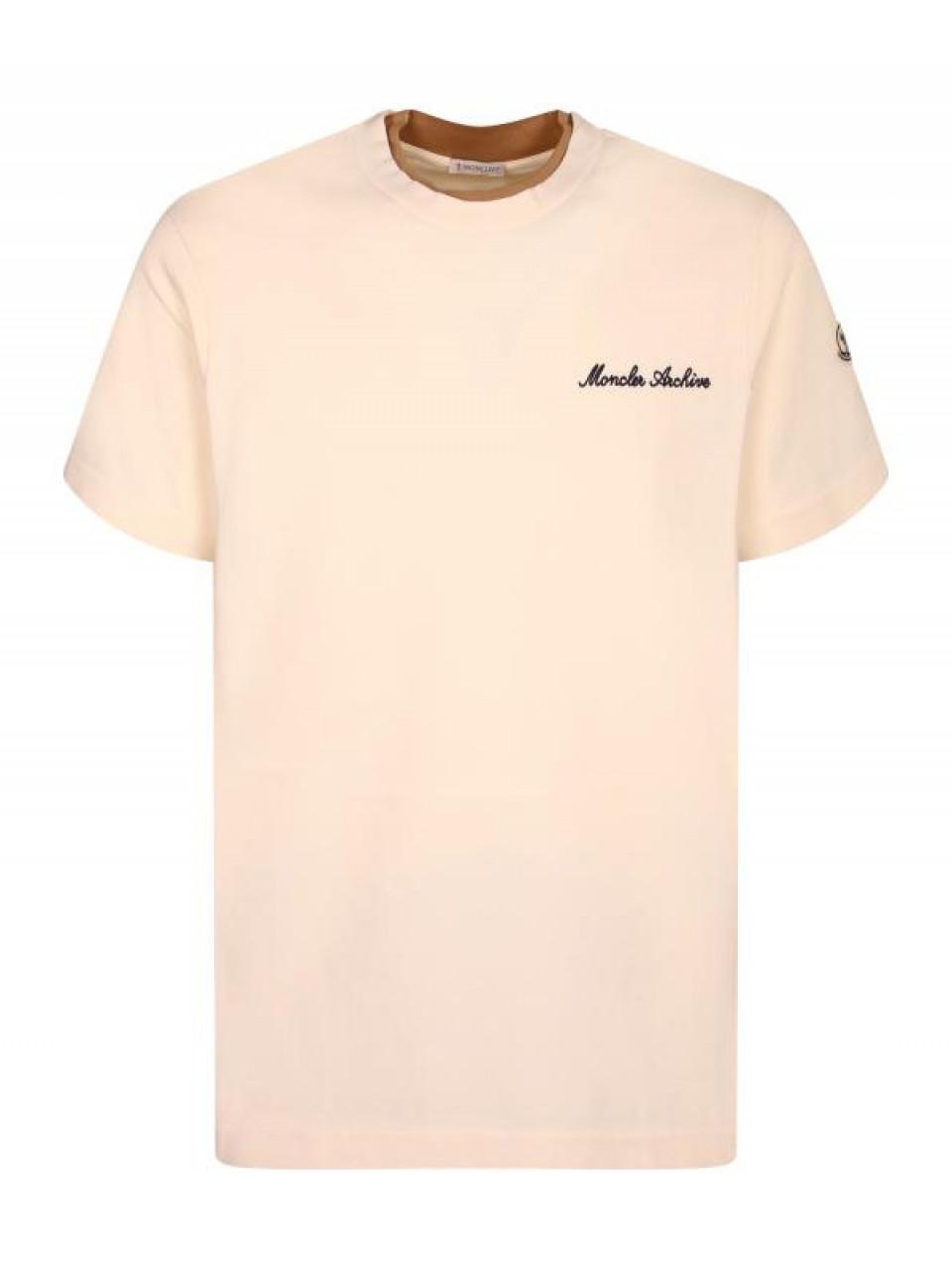 Moncler Logo Embroidered Cotton T-Shirt