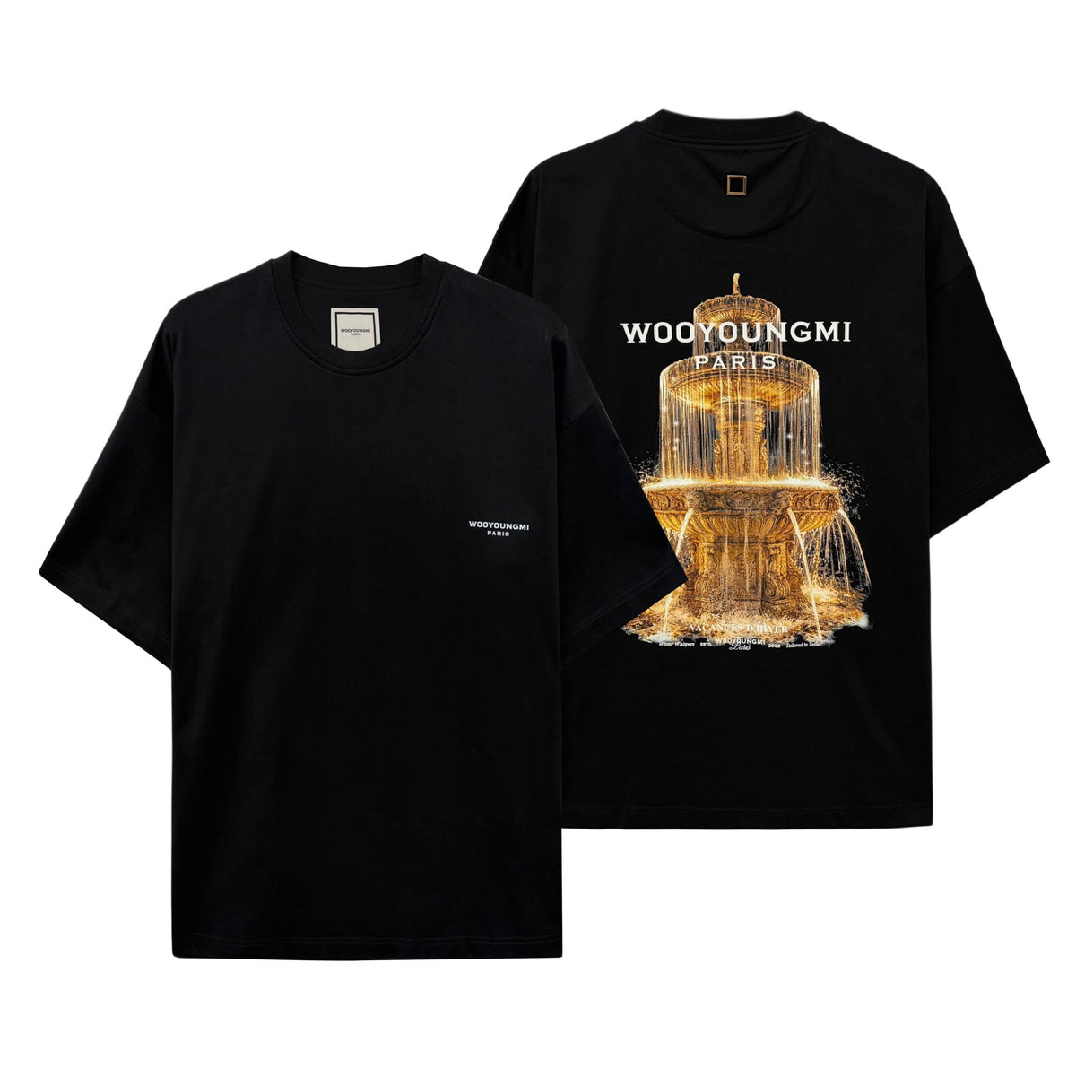 WOOYOUNGMI Fountain Graphic Short Sleeve T-Shirt Black Men W263TS05 708B