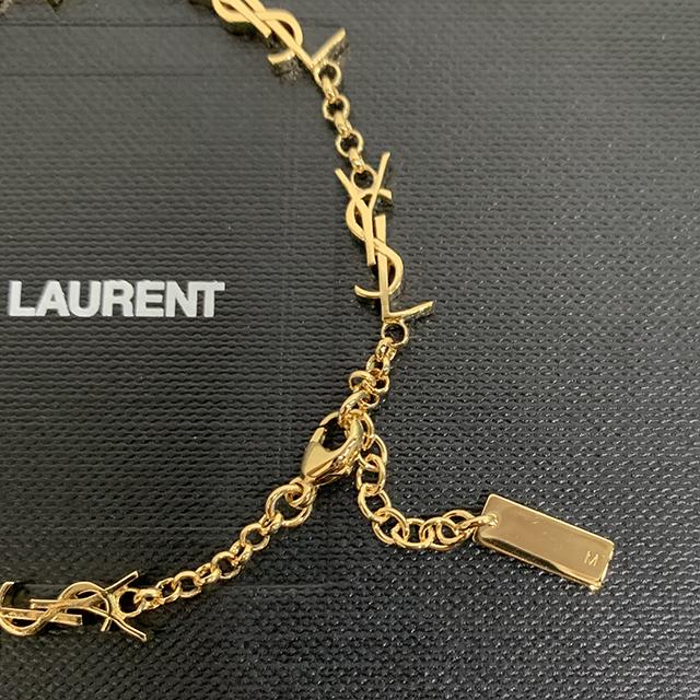 Saint Laurent YSL Monogram Cassandra Chain Bracelet Gold