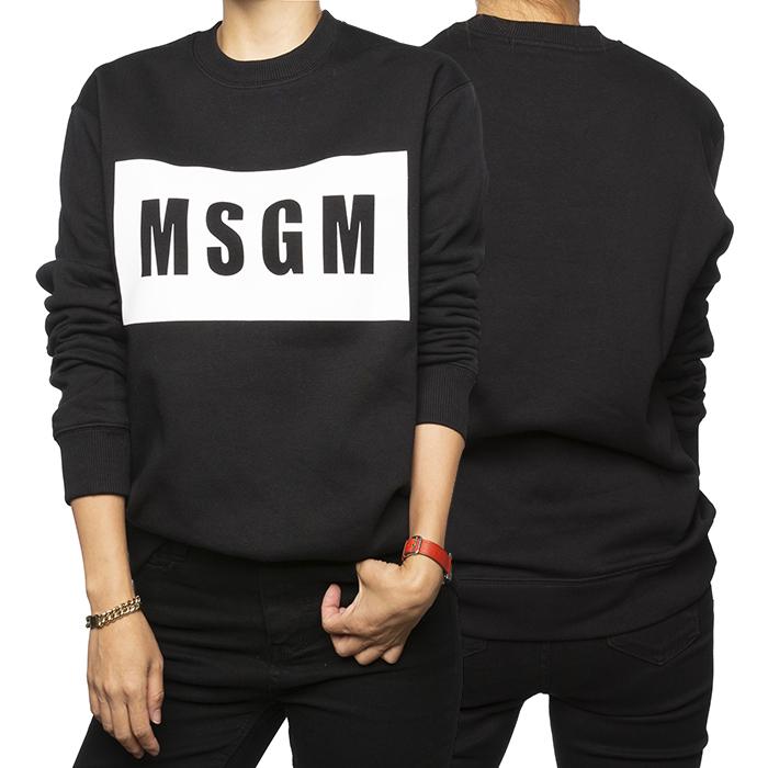 MSGM Box Logo Sweatshirt Women’s Crewneck Top