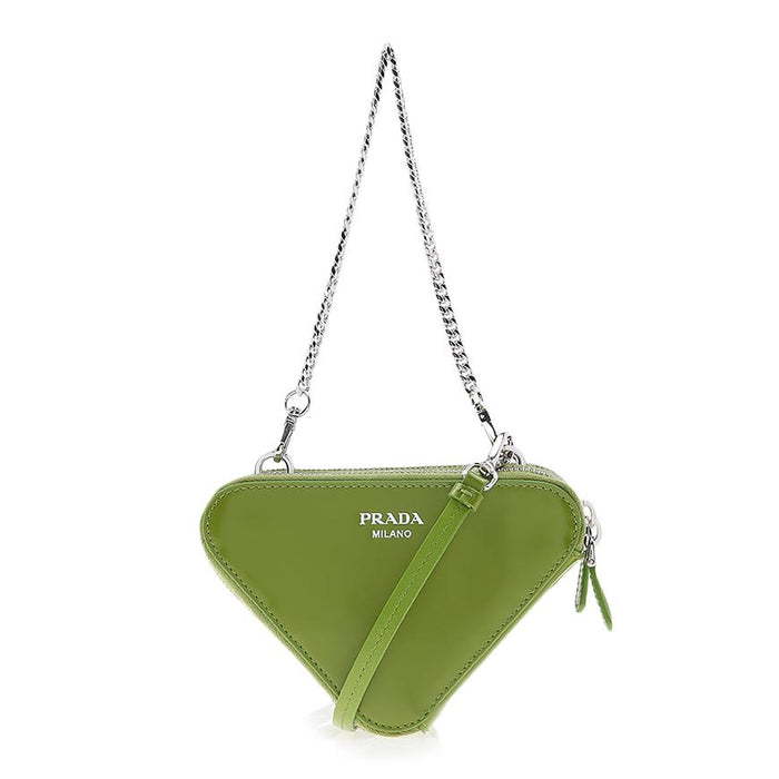 PRADA Brushed Leather Mini Pouch Black