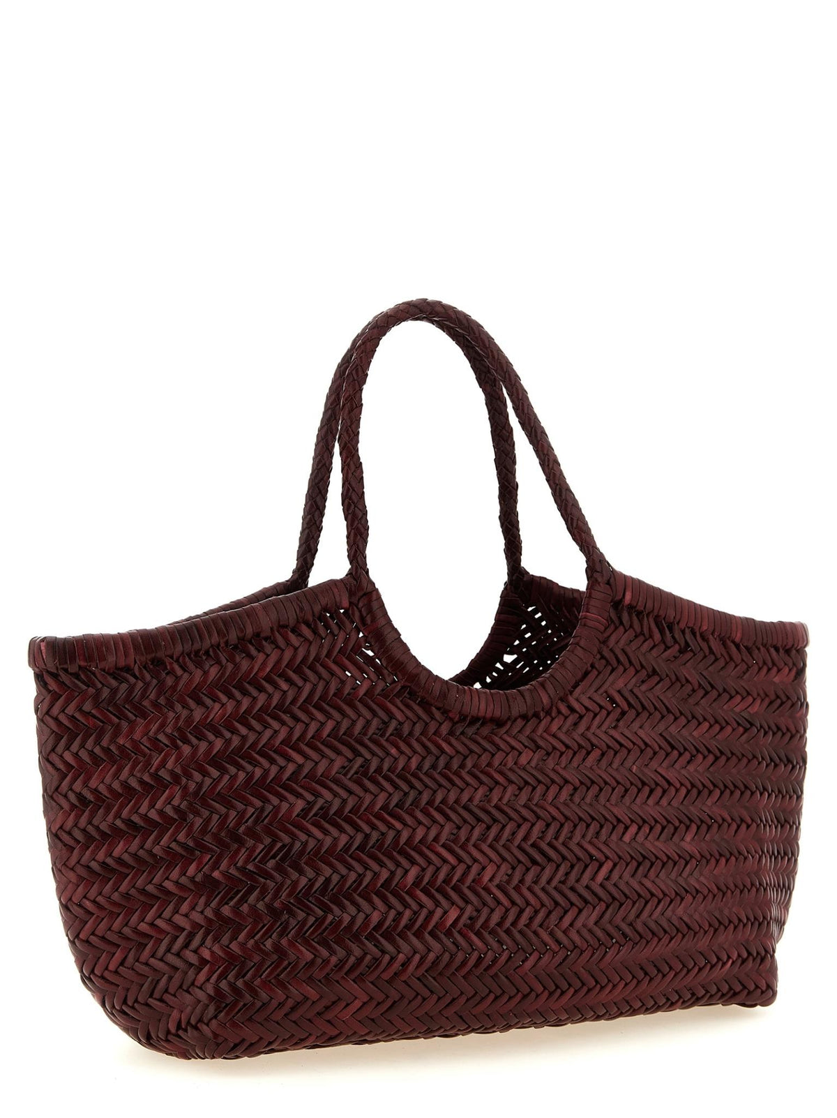 Dragon Diffusion Woven Leather Shoulder Bag Bordeaux