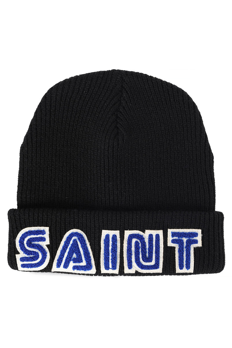 SAINT MICHAEL x SEGA SAINT Logo Knit Beanie Black
