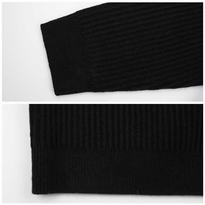 Maison Kitsune Fox Head Wool Ribbed Polo Jumper