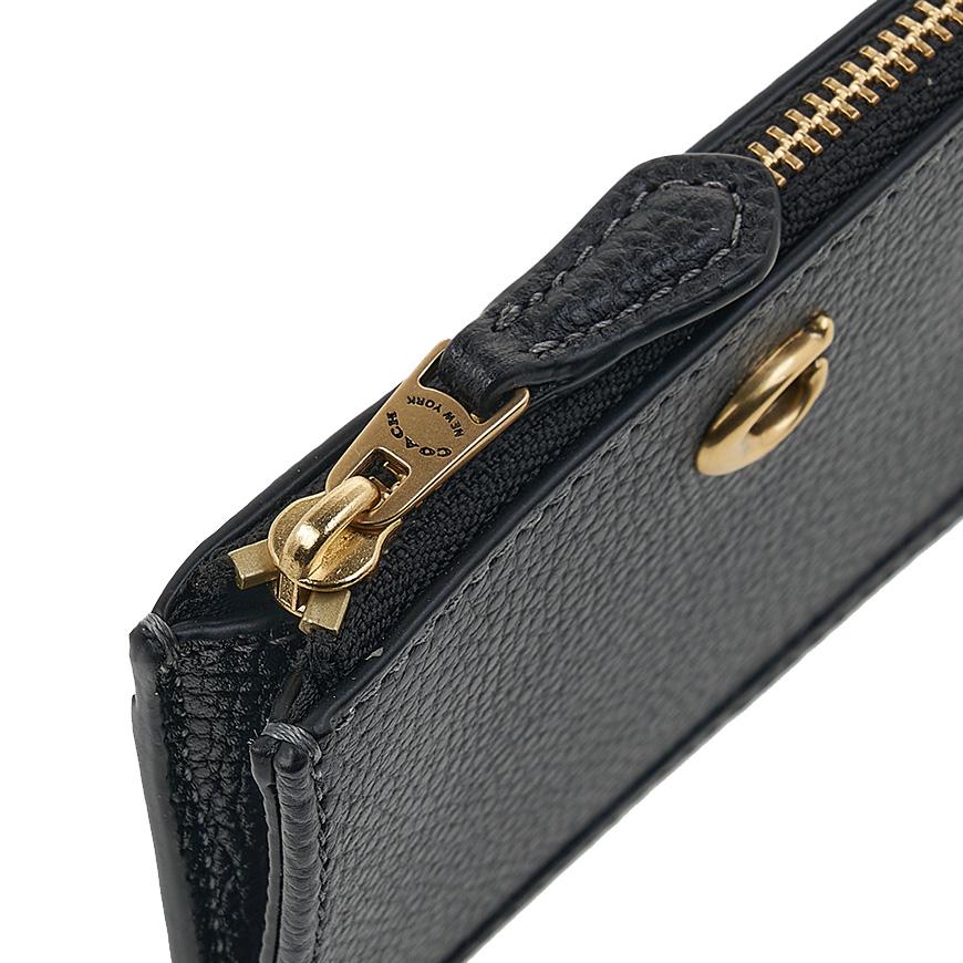 Coach Women’s ID Skinny Card Case Wallet Black Leather CR550 B4 BK