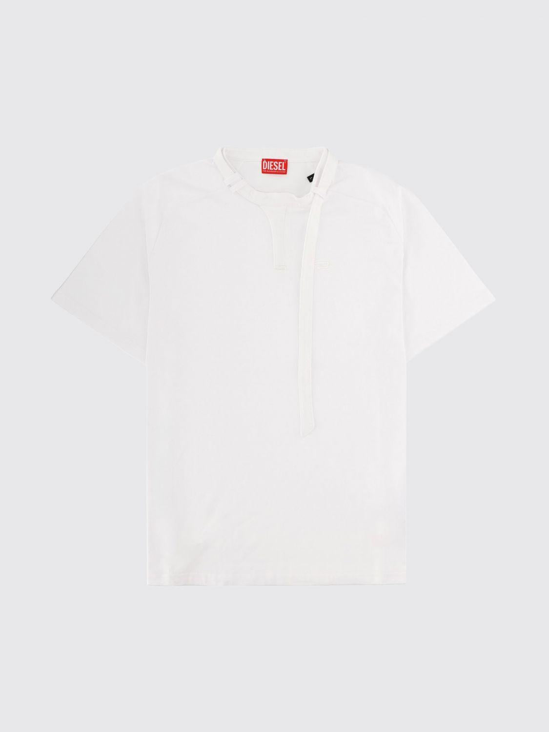 DIESEL White Cotton Short Sleeve T-Shirt