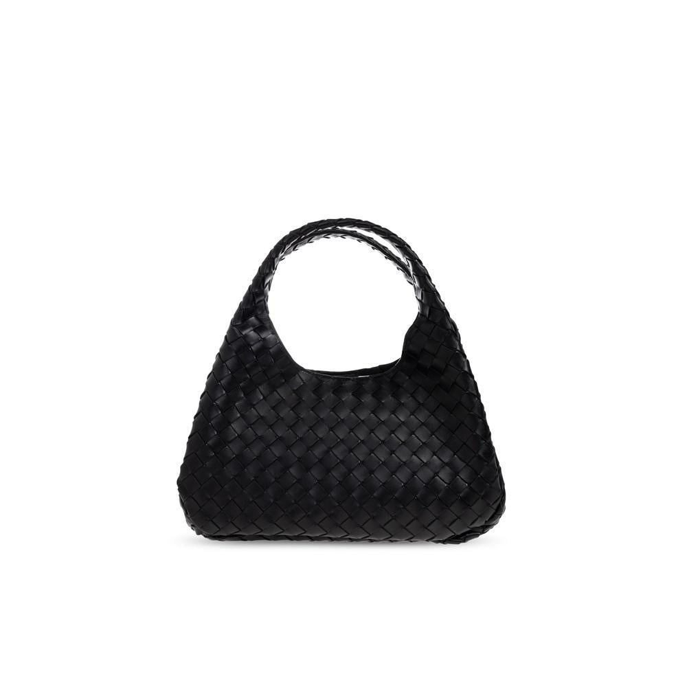 Bottega Veneta Campana Medium Shoulder Bag Black Leather