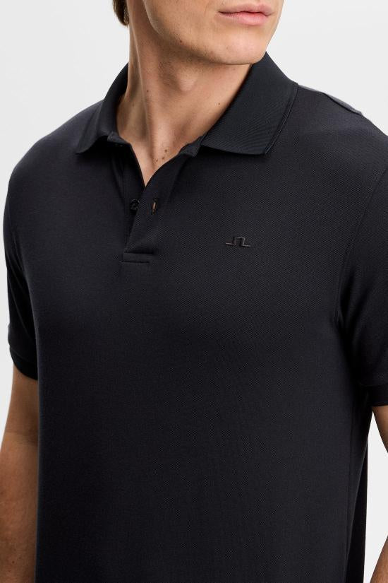 J LINDEBERG Black Polo Shirt Men’s Cotton Knit Top