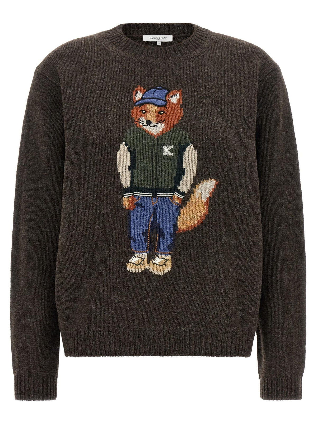 Maison Kitsune Wool Blend Crewneck Knit Sweater Women’s