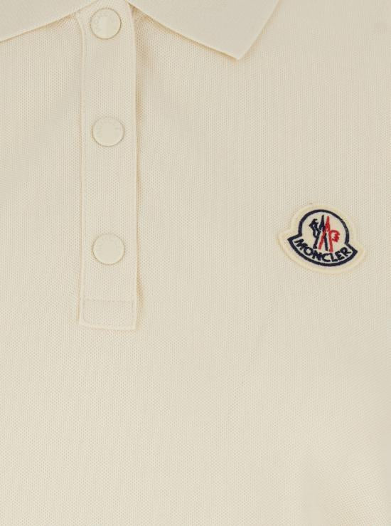 Moncler Logo Patch Cotton Piqué Polo Shirt White Women’s