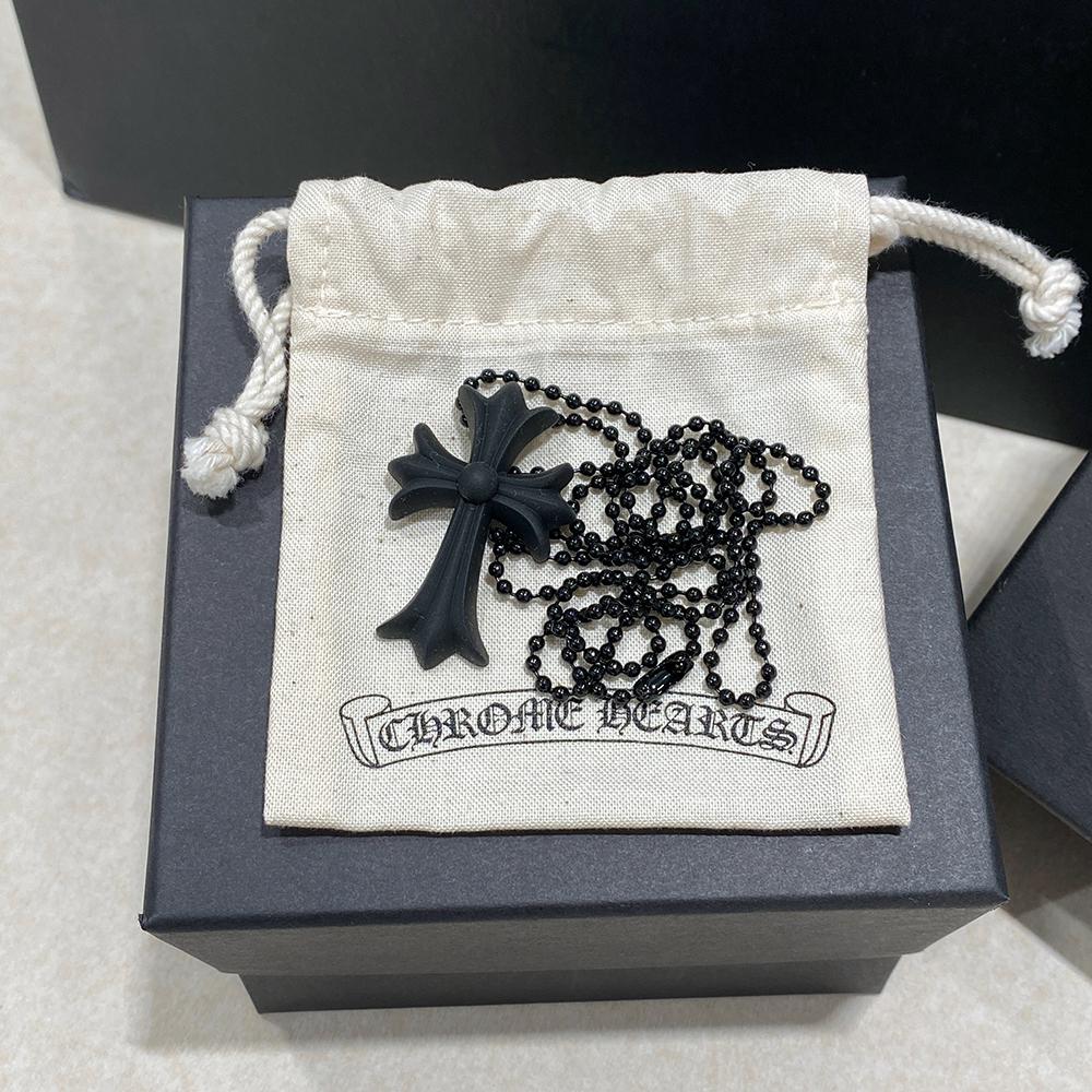Chrome Hearts Black CH Cross Pendant Necklace Unisex