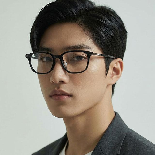 Zegna Black Rectangular Acetate Eyeglass Frames Unisex Asian Fit EZ5277 D 001