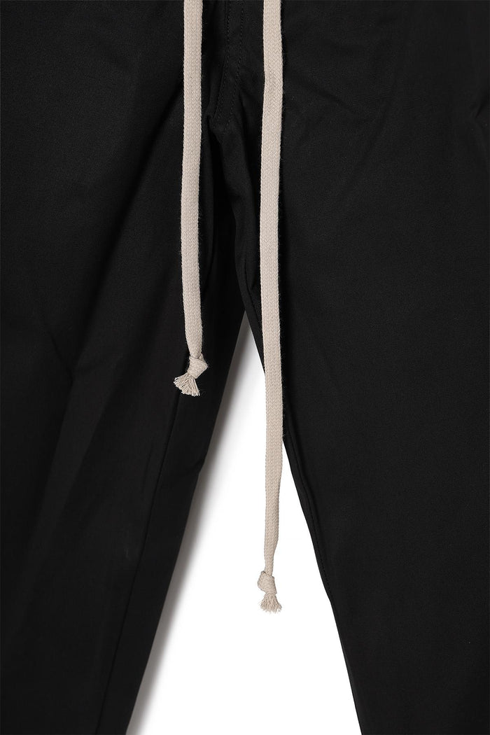 Rick Owens Black Heavy Cotton Poplin Drawstring Jogger Pants