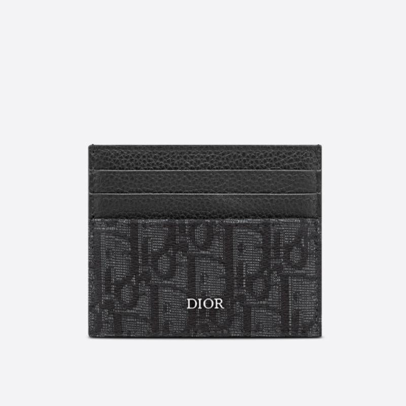 DIOR Oblique Canvas Card Holder Navy Men’s Card Wallet