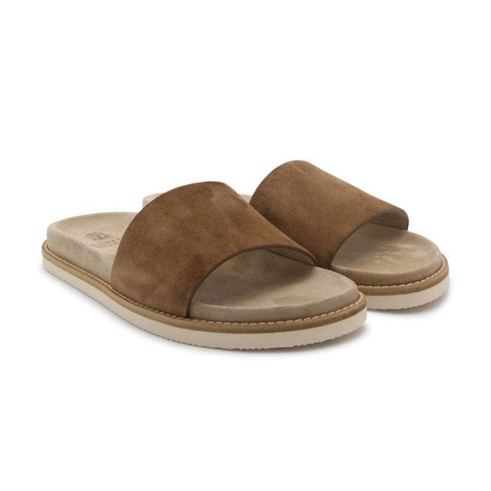Brunello Cucinelli Brown Suede Slide Slippers Men’s