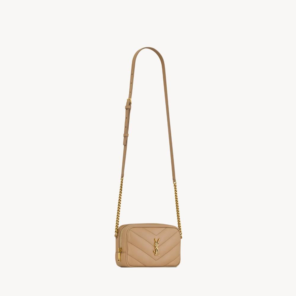 Saint Laurent Loulou Mini Camera Bag Natural Tan Shoulder Bag