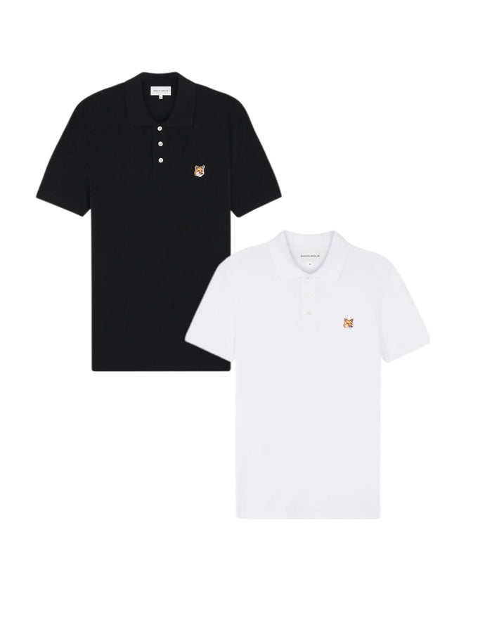 Maison Kitsune Fox Head Logo Cotton Polo Shirt