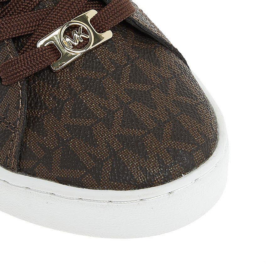 Michael Kors Keaton Lace-Up Sneakers Brown Monogram Low-Top Women’s