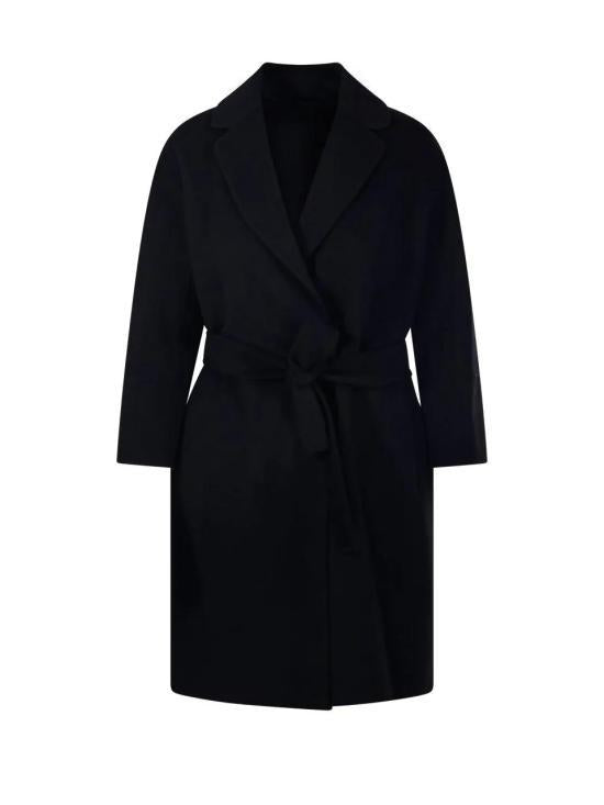 Max Mara Wool Blend Long Coat for Women 29016091 013 BLACK DOM