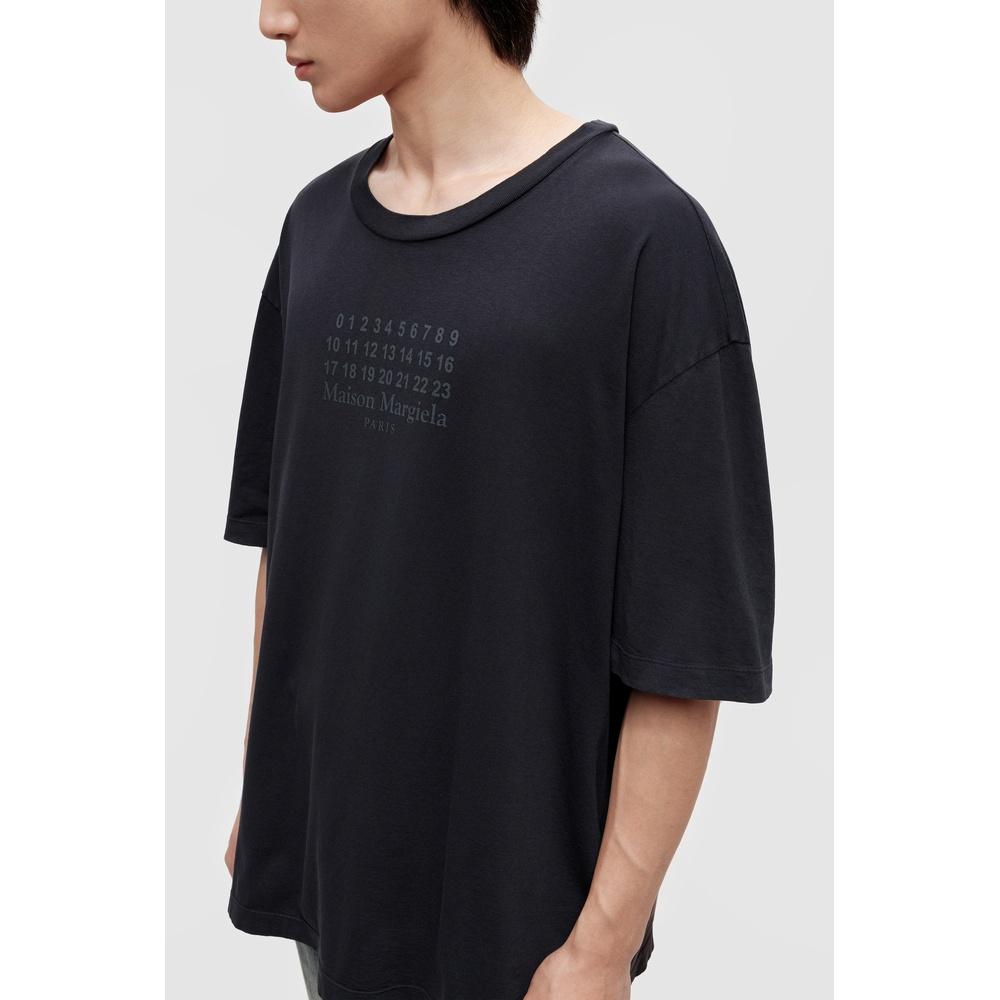 Maison Margiela Numeric Logo Cotton Short Sleeve T-Shirt Men Gray