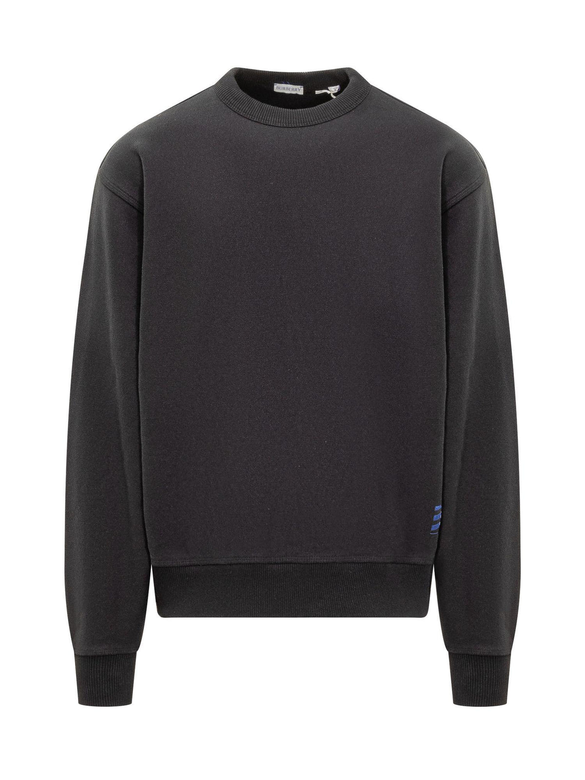 BURBERRY Black Cotton Logo Sweatshirt for Men