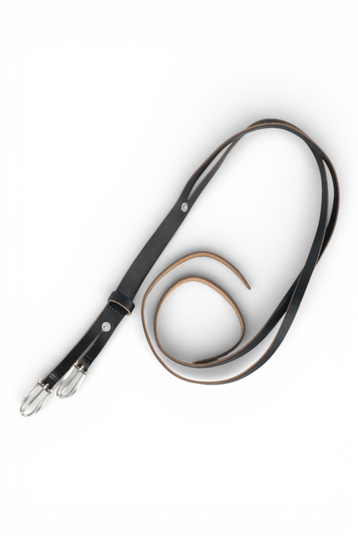 OUR LEGACY Black Chromexcel Leather Twin Tongue Belt A2258TBC