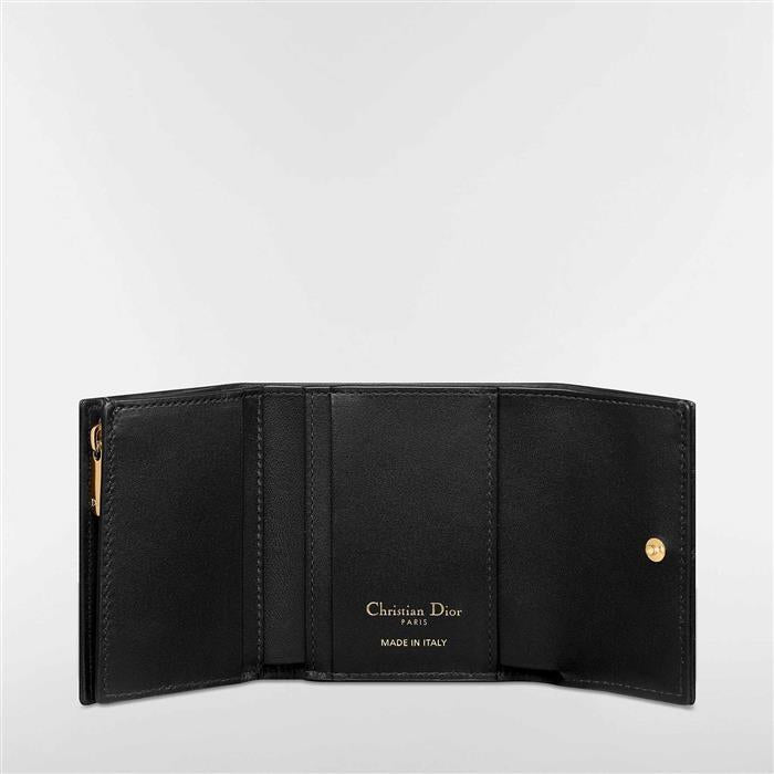 DIOR Crystal-Embellished Caro Hibiscus L-Zip Wallet Black