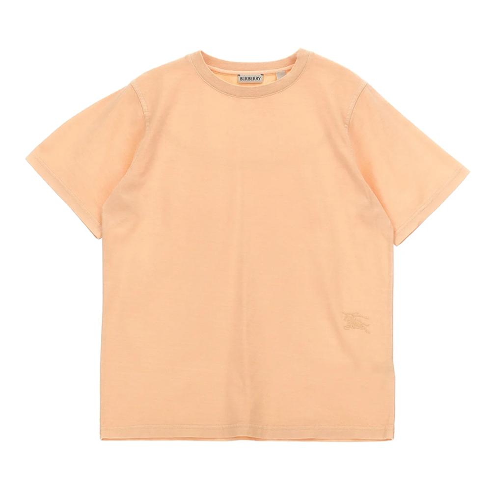 BURBERRY Pastel Peach Logo Embroidered Kids Women’s T-Shirt