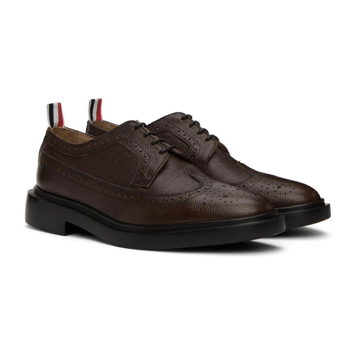 THOM BROWNE RWB Tab Classic Long Wing Brogue Rubber Sole Oxford Shoes