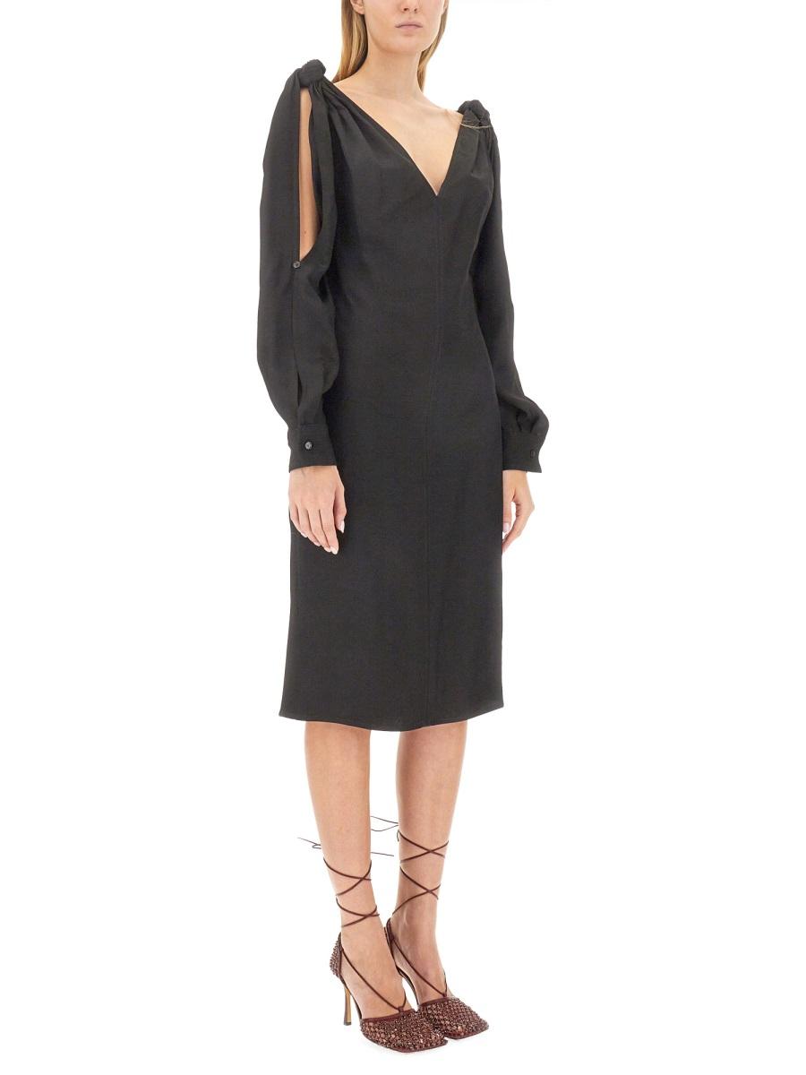 Bottega Veneta Long Sleeve Midi Dress Black FW23