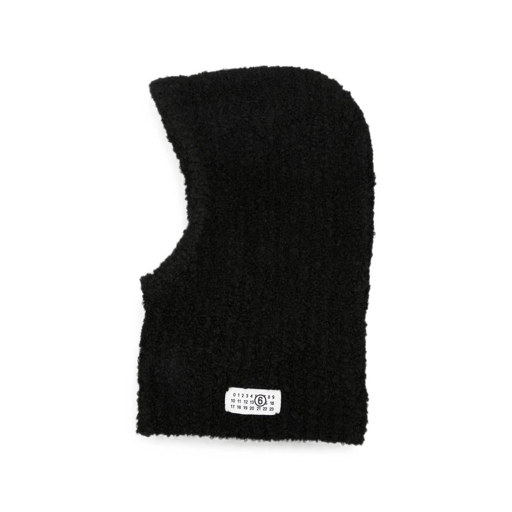 Maison Margiela Black Wool Knit Beanie Hat for Men