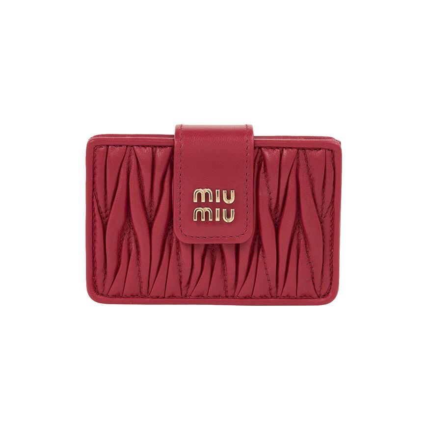 Miu Miu Women’s Matelassé Nappa Leather Card Holder 5MC280 AFPP F0011