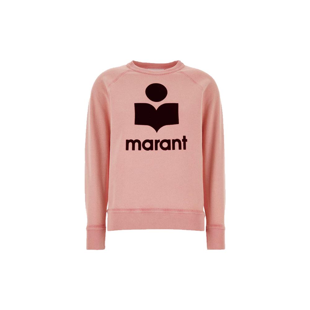Isabel Marant Velvet Logo Sweatshirt Bubblegum Burgundy