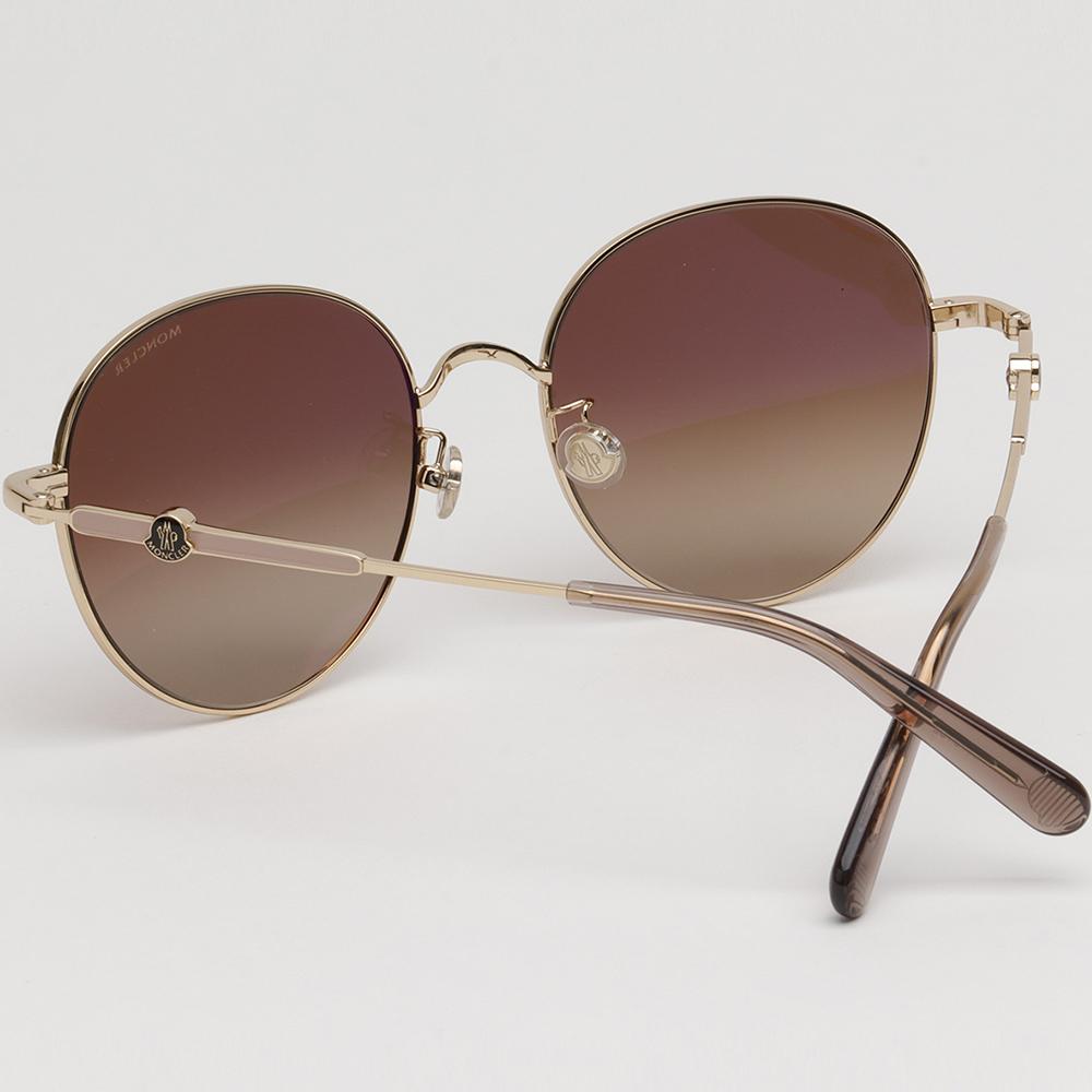 Moncler Retro Round Metal Sunglasses Gold Brown Gradient Lens