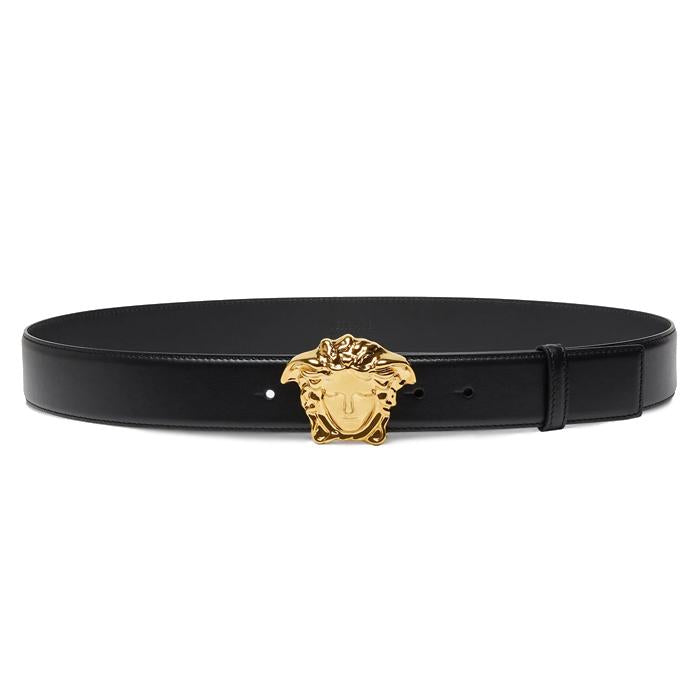 Versace Men’s Medusa Gold-Tone Leather Belt