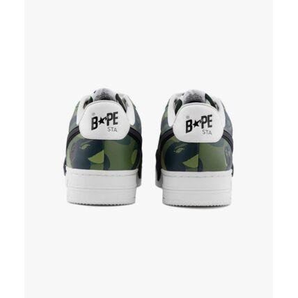 BAPE Low-Top Leather Sneakers for Men 001FWL301308MGRN GREEN DOM