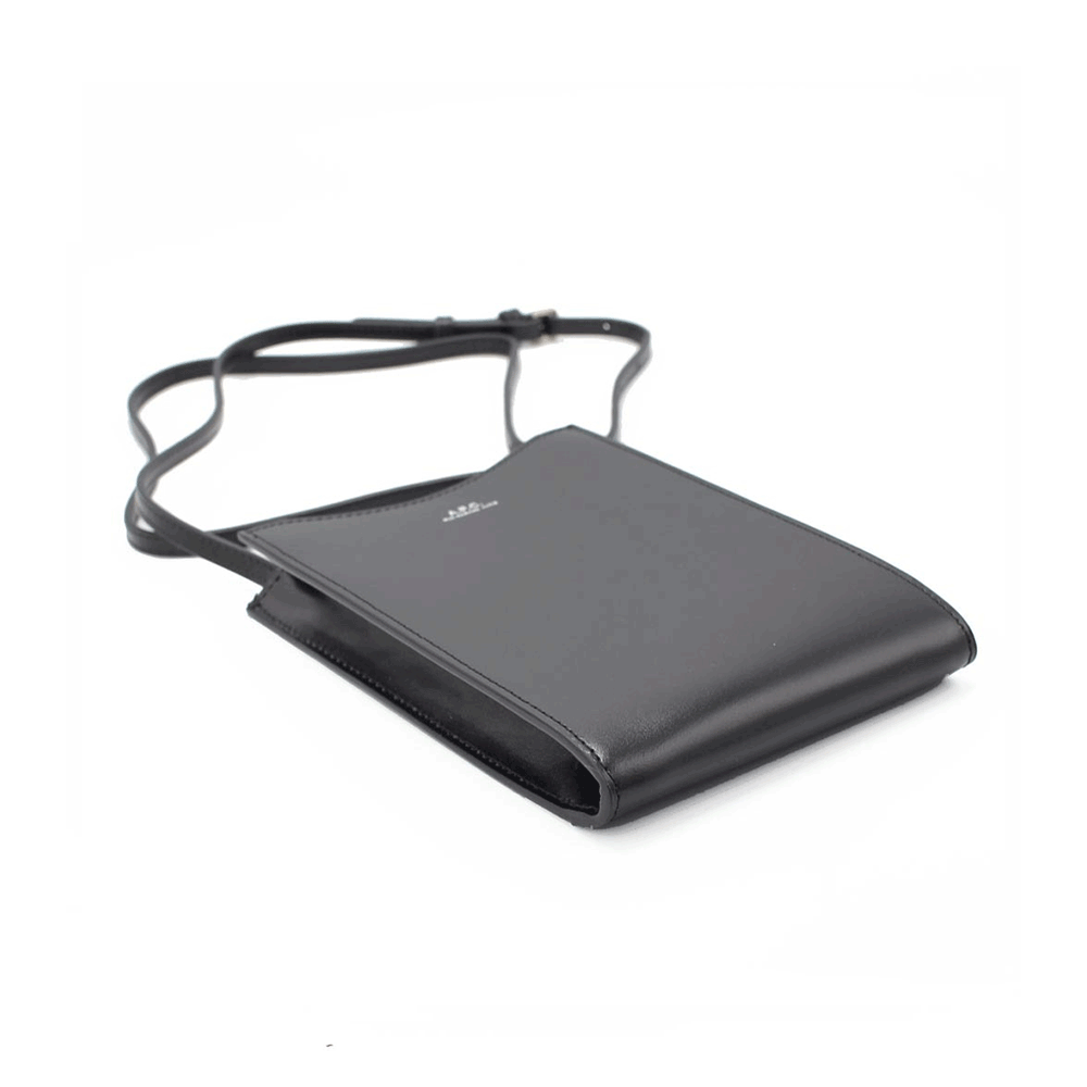 A.P.C. Jamie Pouch Crossbody Bag Black Leather Unisex